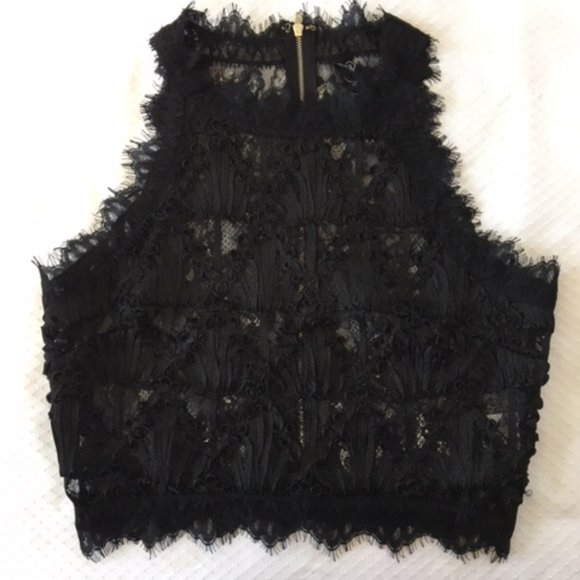 Windsor Tops - Windsor Black Lace Crop Top